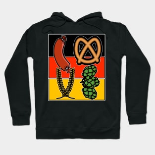 Love Oktoberfest German Flag Sausage and Pretzel Hoodie